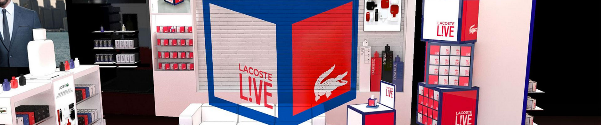 Bannière Lacoste Live marchandisage